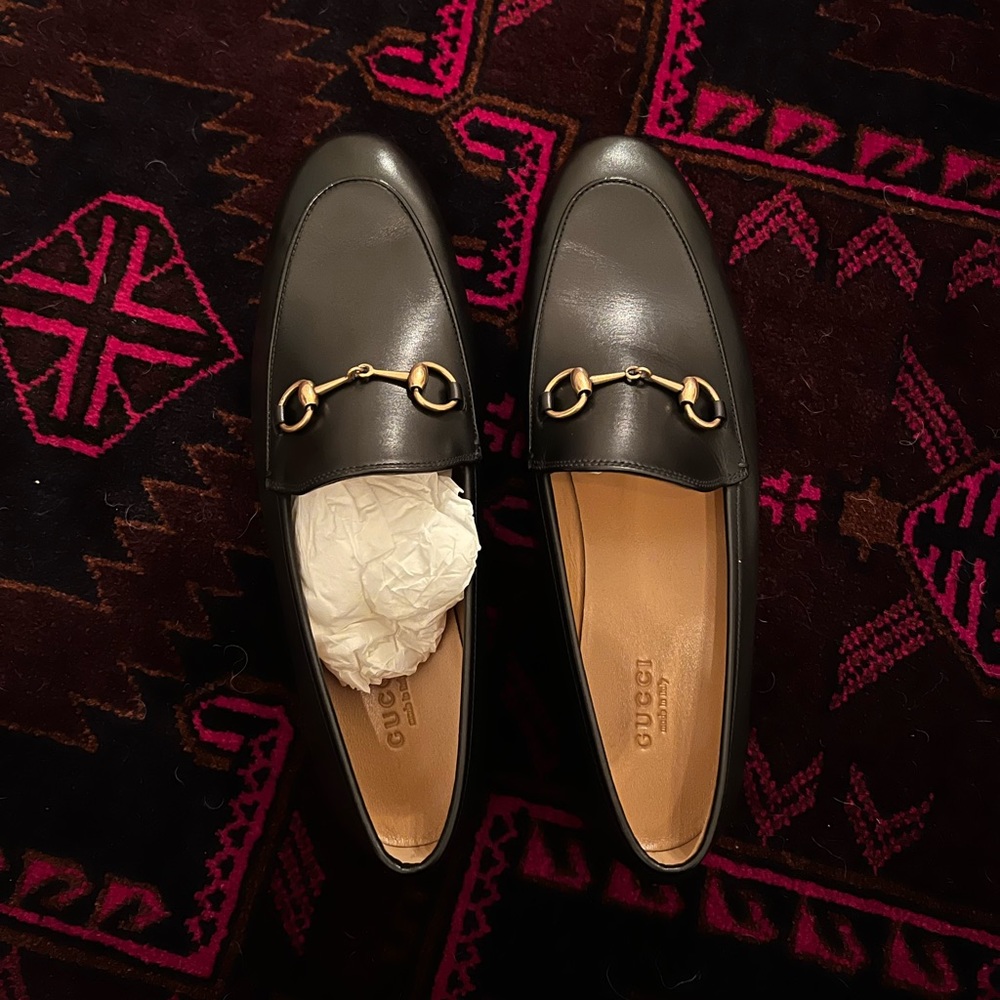 BRAND NEW Gucci Jordaan loafers size 8.5 black leather